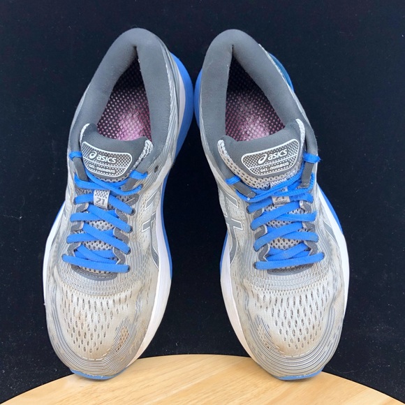 Asics Womens Gel Nimbus 21 1012A156 Gray Blue - Picture 8 of 9